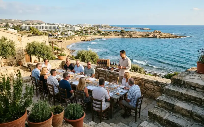 Experience Cyprus's rich heritage with a Commandaria wine masterclass near Paphos's stunning beaches