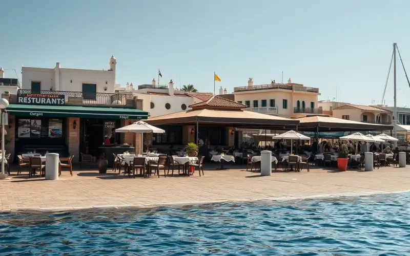 Enjoy fresh seafood at vibrant Paphos Harbour restaurants, a beautiful UNESCO World Heritage site in Cyprus